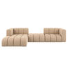 ECKSOFA L-Form Grand L 319 cm, Veloursstoff Salvador, Beige, Links - Beige, Holz (319/179cm) - Kaiser Möbel