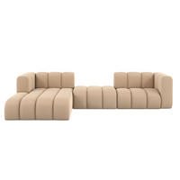 ECKSOFA L-Form Grand L 319 cm, Veloursstoff Salvador, Beige, Links - Beige, Holz (319/179cm) - Kaiser Möbel