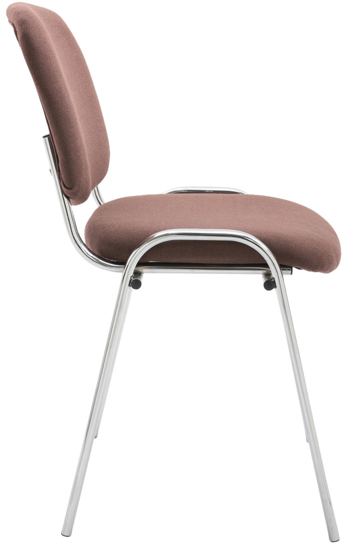 BESUCHERSTUHL Stoff braun - Chromfarben/Braun, Textil/Metall (54/79/48cm) - CLP