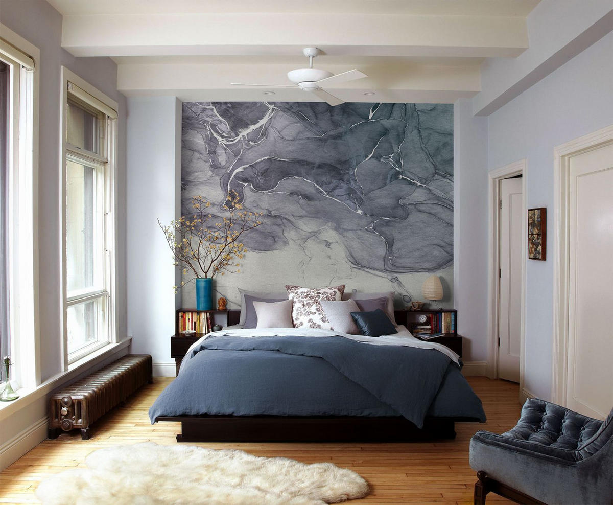 FOTOTAPETE Aquarell 300 x 280 cm - Grau, Papier (300/280cm) - Sanders & Sanders