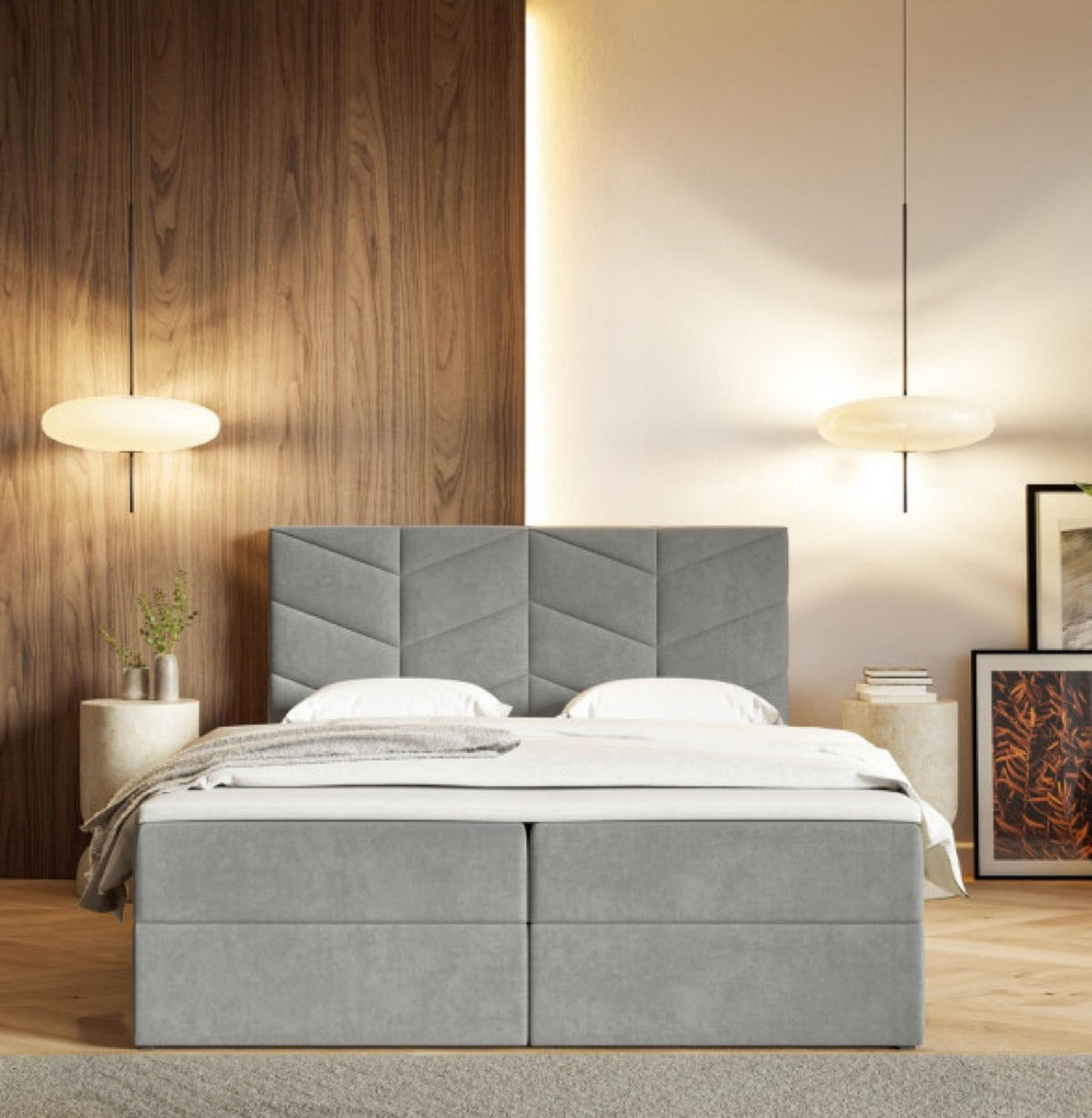 BETT Grau G3 Mit Bettkasten 160x200 cm - Grau, Textil (160/200cm) - Sepro Meble
