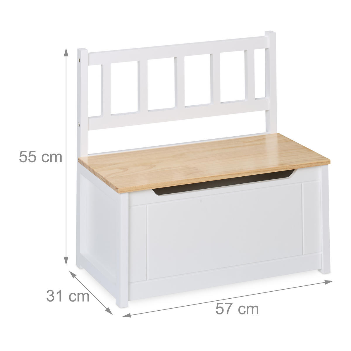 KINDERBANK - Multicolor, Holz/Holzwerkstoff (57/55/31cm) - Relaxdays