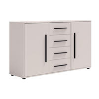 KOMMODE Maxivo Kaschmir - Kaschmir/Schwarz, Holzwerkstoff (150/87/40cm) - Bettso
