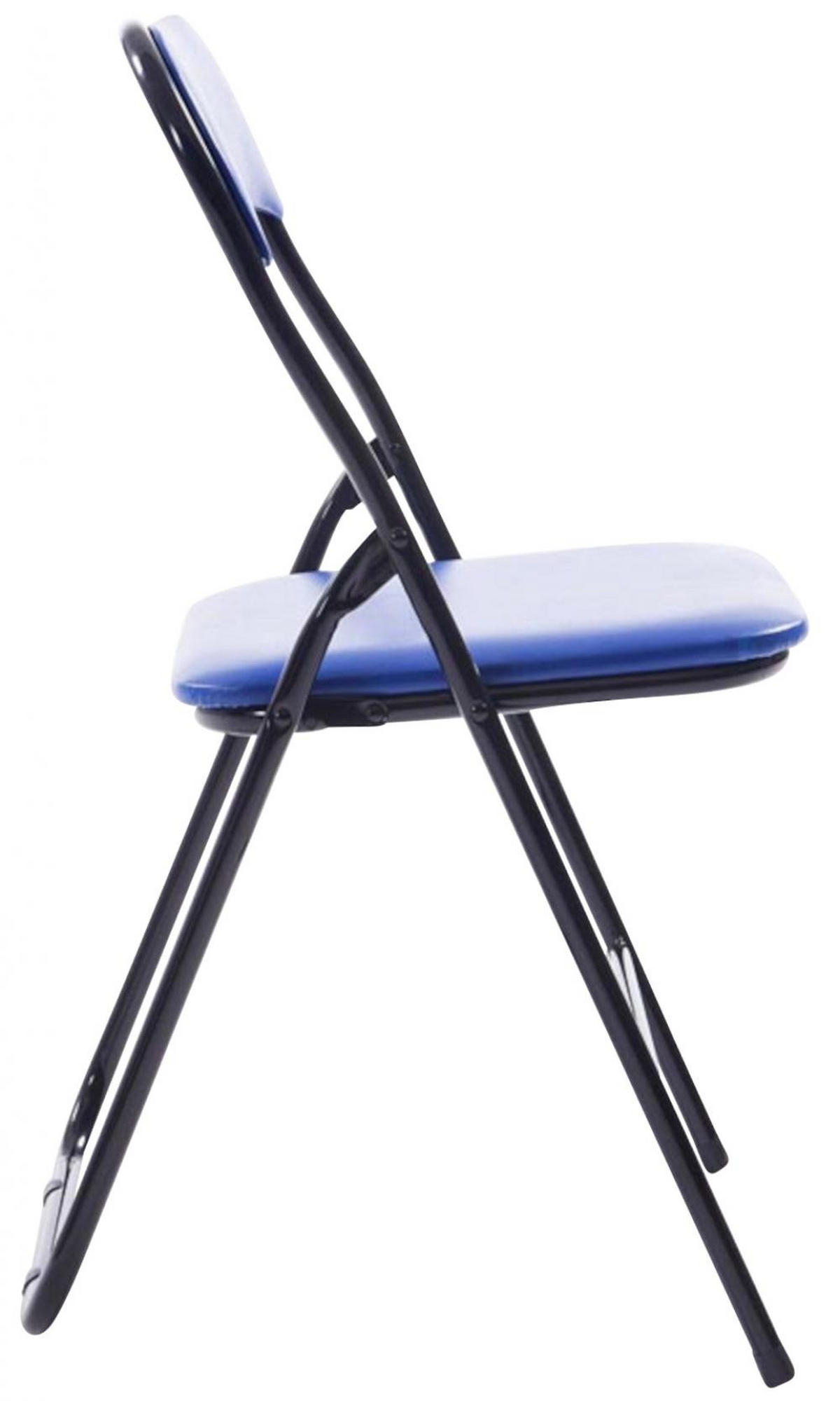 KLAPPSTUHL 2er Set Kunststoff blau/schwarz - Blau/Schwarz, Kunststoff/Textil (45/78/45cm) - CLP