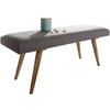 SITZBANK SILE Retro Stil Stoffbezug Massivholz, Grau 117x38x51 cm - Braun/Grau, Mangoholz/Textil (117/51/38cm) - KADIMA DESIGN