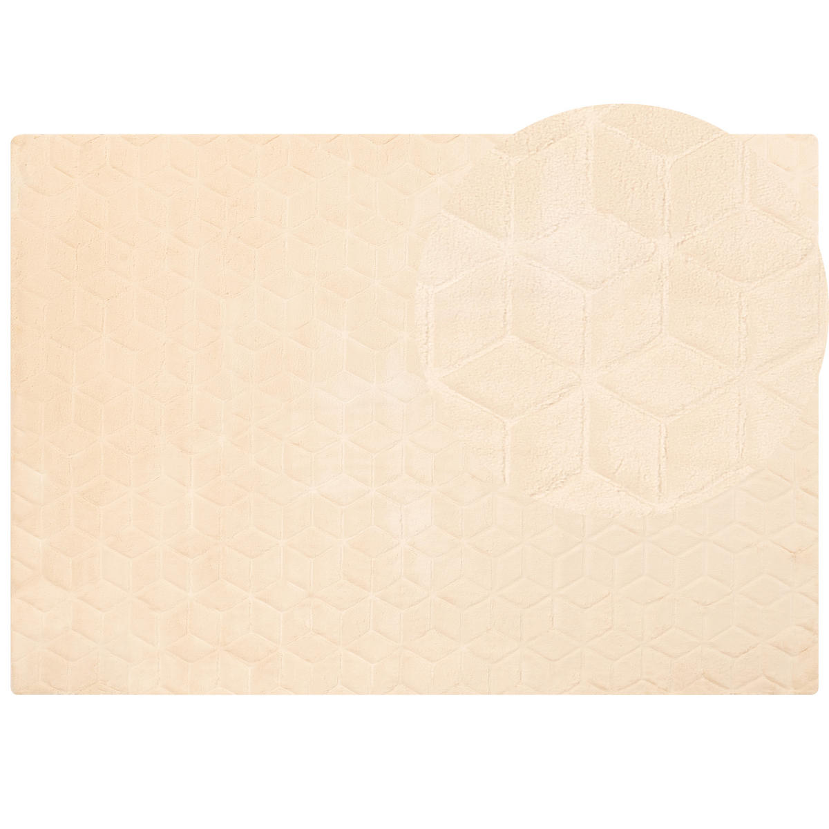 SHAGGY-KUNSTFELLTEPPICH Thatta 230/160 cm - Beige, Kunststoff (160/230cm) - Beliani