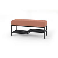 POLSTERBANK MELLO 100 Rosa, Schwarzes Gestell - Schwarz/Rosa, Textil/Metall (100/45/35cm) - Bettso