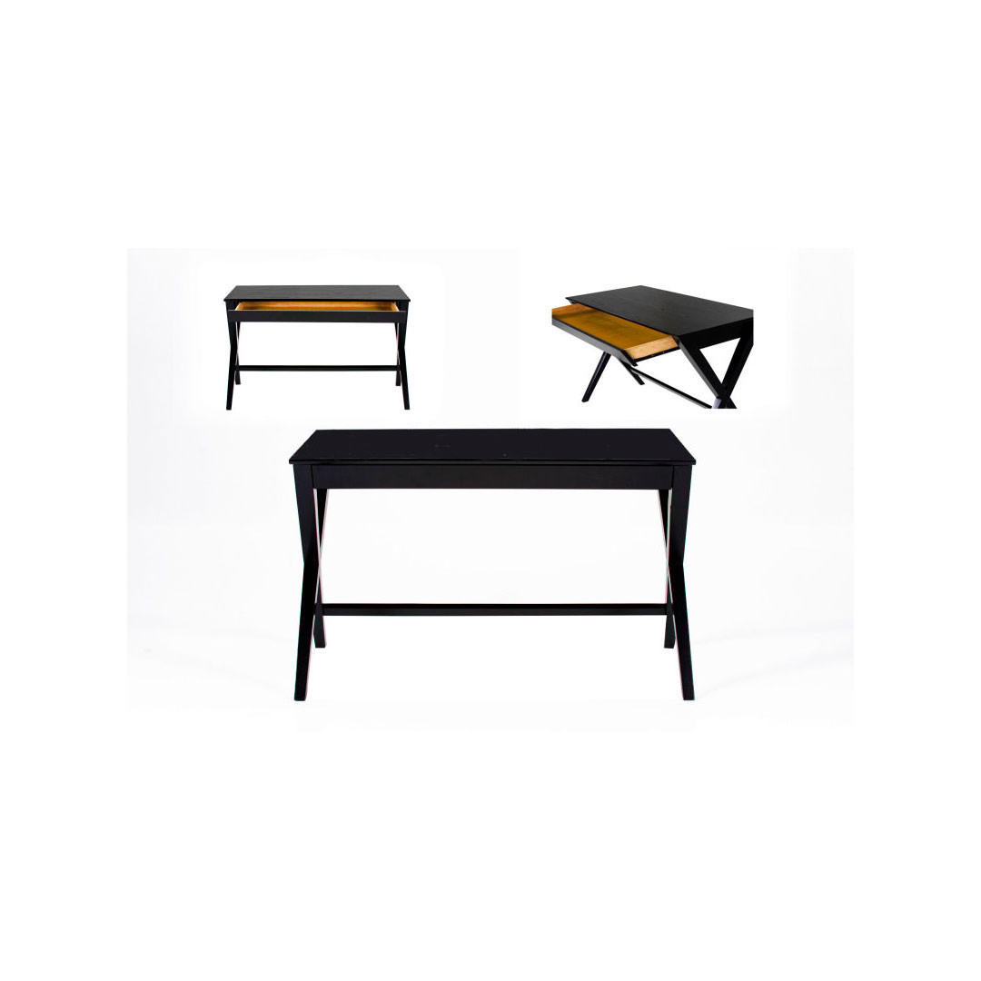 SCHREIBTISCH Braun - Schwarz, Holz (60/120/75cm) - ebuy24