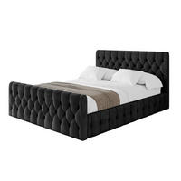 POLSTERBETT mit Bettkasten, Fußteil und Lattenrost, Boxbett ohne Matratze - LARO-Z 180x200 Schwarz - Schwarz, Holzwerkstoff/Textil (180/200cm) - ALTDECOR