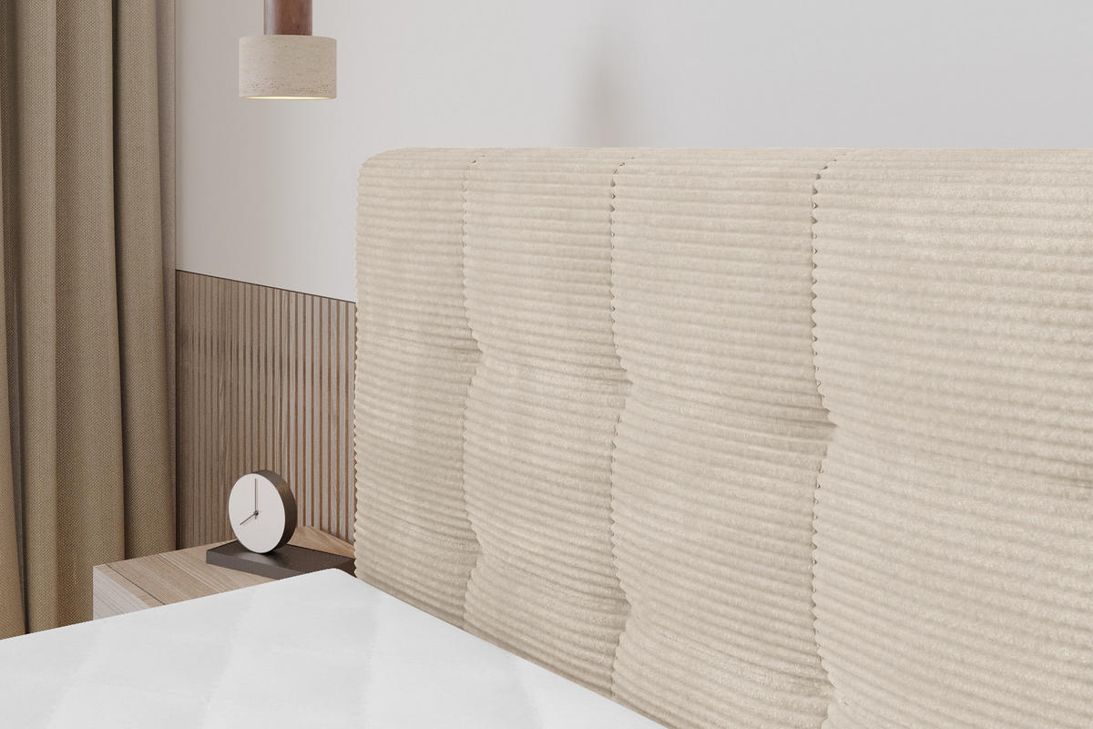 BOXSPRINGOVÁ POSTEL s matrací H3/H4 - IGAN-Z KING - 120x200 cm Béžová - kašmírová, kompozitní dřevo (123/200cm) - ALTDECOR