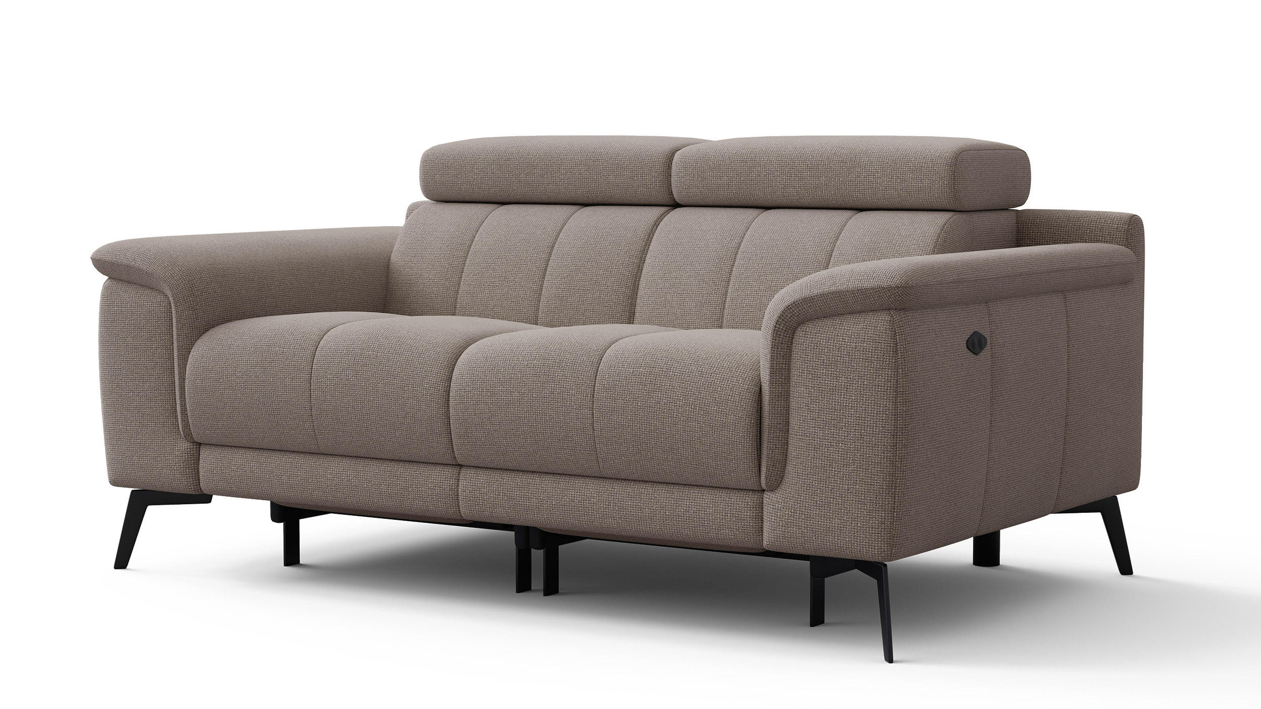 RELAXSOFA FIERO 2-Sitzer mit 2 Relaxfunktionen, taupe - Taupe/Schwarz, Holzwerkstoff/Textil (170/82/103cm) - Courtois Laville