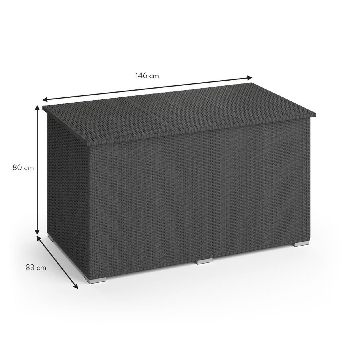KISSENBOX Anthrazit 146 x 80 cm - Anthrazit, Textil (146/80/83cm) - OK-Living