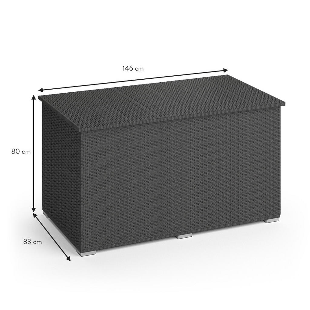 Thumbnail - OK-Living Kissenbox, Anthrazit, Textil, Rechteckig, 146x80x83 cm, Aufbewahrung & Schutzhüllen, Gartenboxen