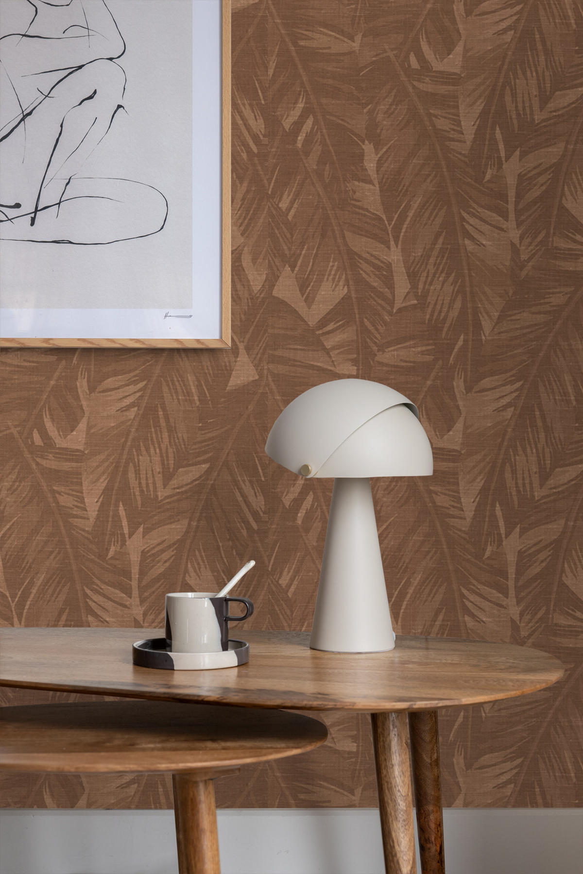TAPETE Bananenblätter 50 x 900 cm - Braun, Papier (50/900cm) - Origin Wallcoverings