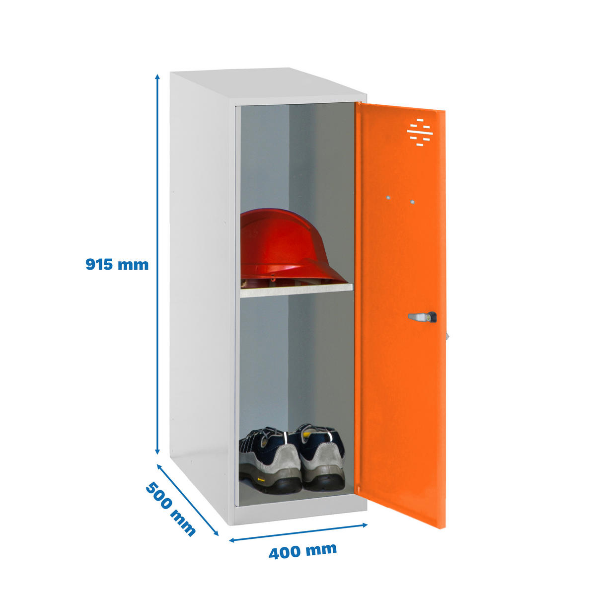 SCHLIESSFACHSCHRANK Amego HxBxT 91,5x40x50 cm 1x Fachboden Ohne Standfüße Orange-Grau - Orange, Metall (40/91.5/50cm) - PROREGAL