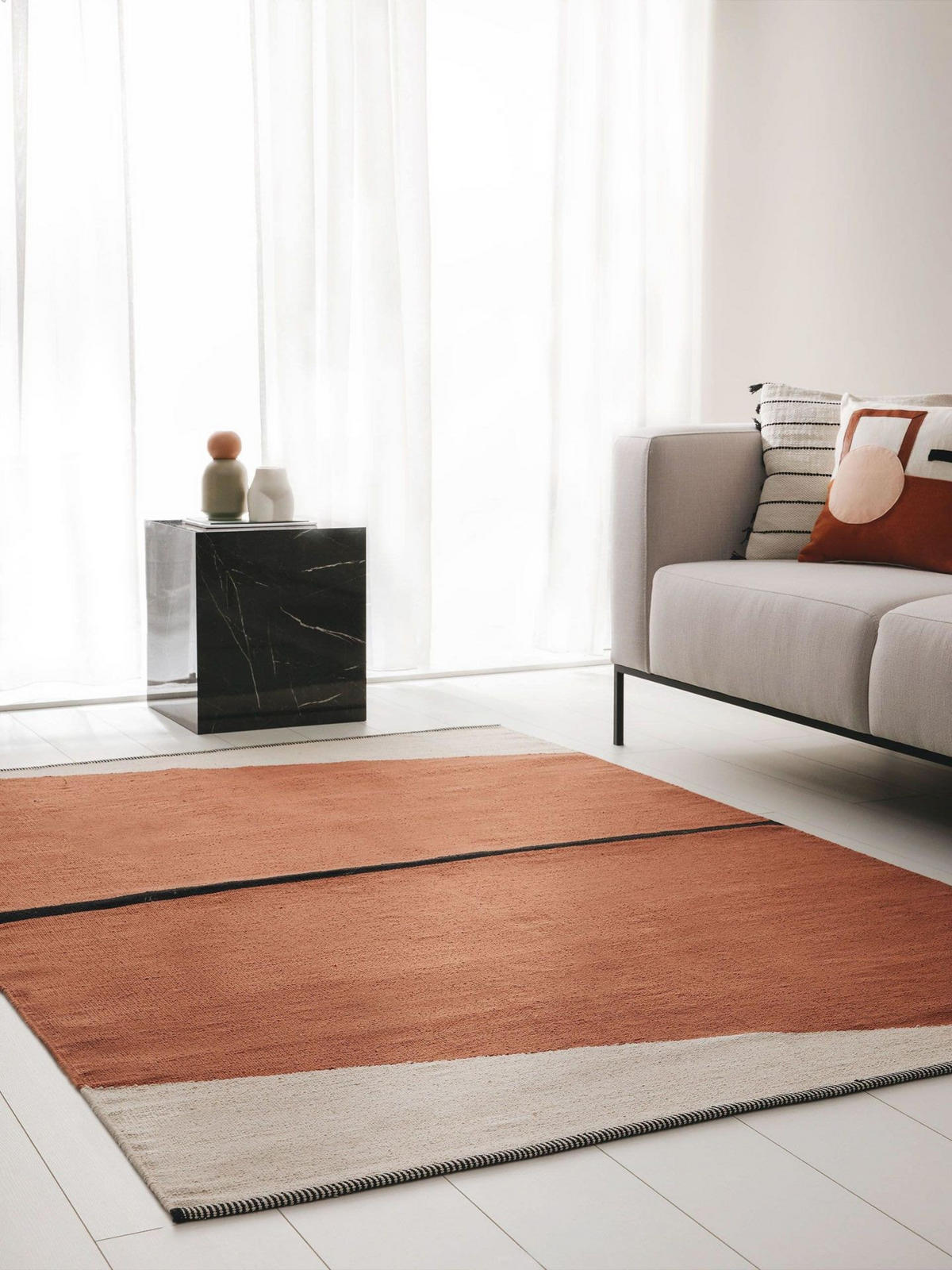 BAUMWOLLTEPPICH Lenny Terracotta 120x170 cm - Terracotta, Textil (120/1cm) - KUNSTLOFT