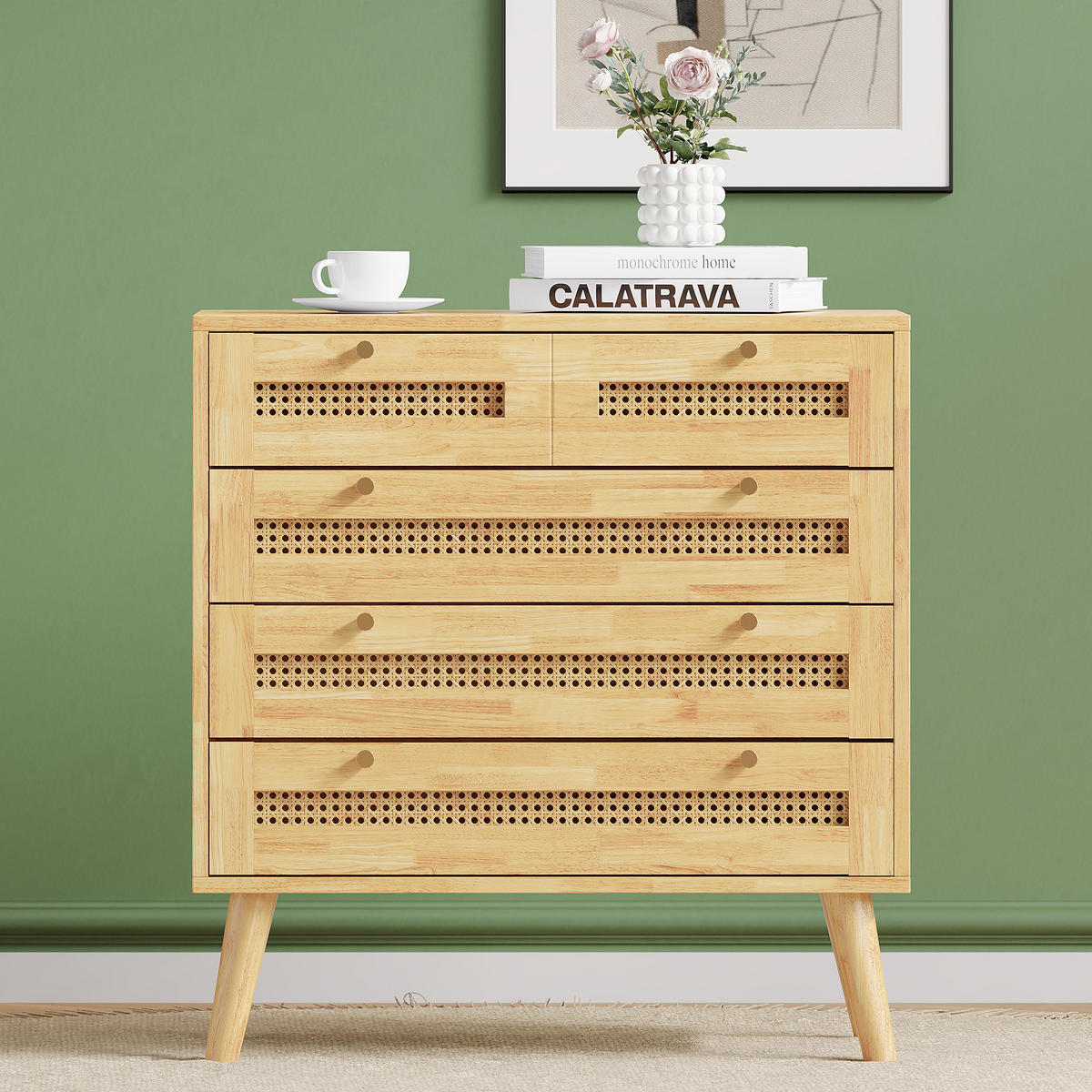 SIDEBOARD Eiche 90/40/64 cm - Beige, Holzwerkstoff/Metall (40/64/90cm) - Urban Meuble