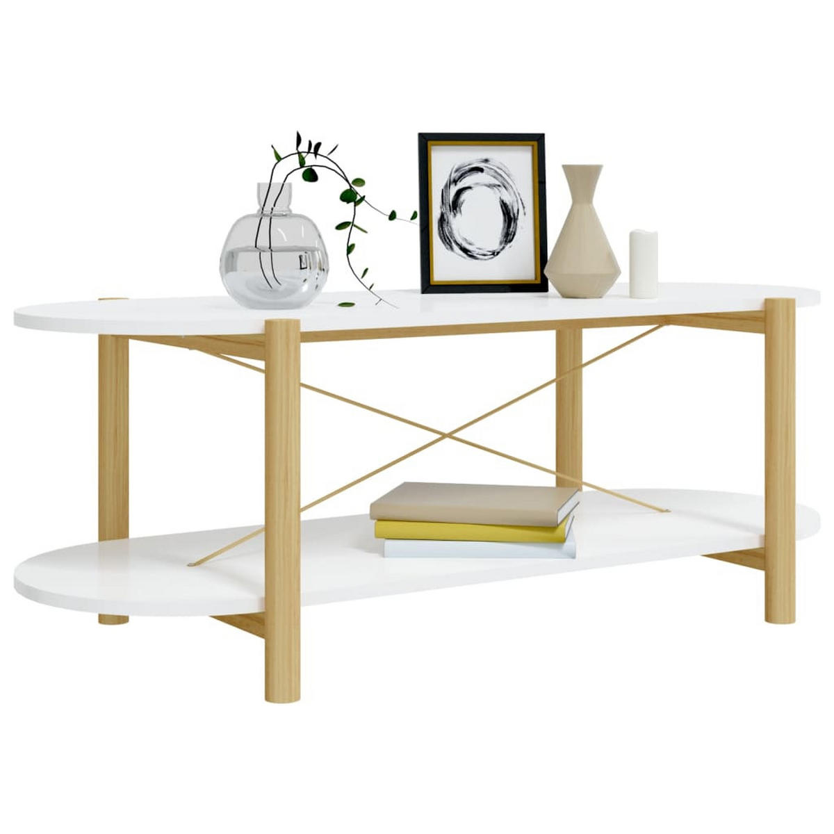 COUCHTISCH Weiß 110x48x40 cm Holzwerkstoff - Weiß, Holzwerkstoff (110/48/40cm) - furnicato