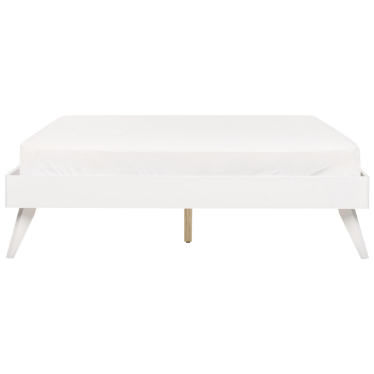 BETT mit Lattenrost 160x200 cm Weiß Berric - Weiß, Holzwerkstoff (160/200cm) - Beliani