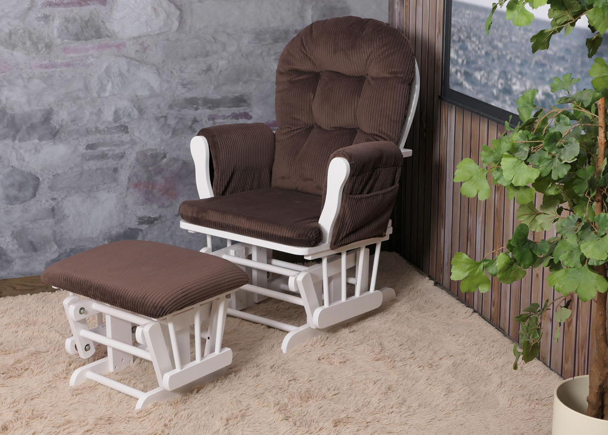 RELAXSESSEL Braun, Weiß - Braun/Weiß, Textil (74/103/71cm) - MCW