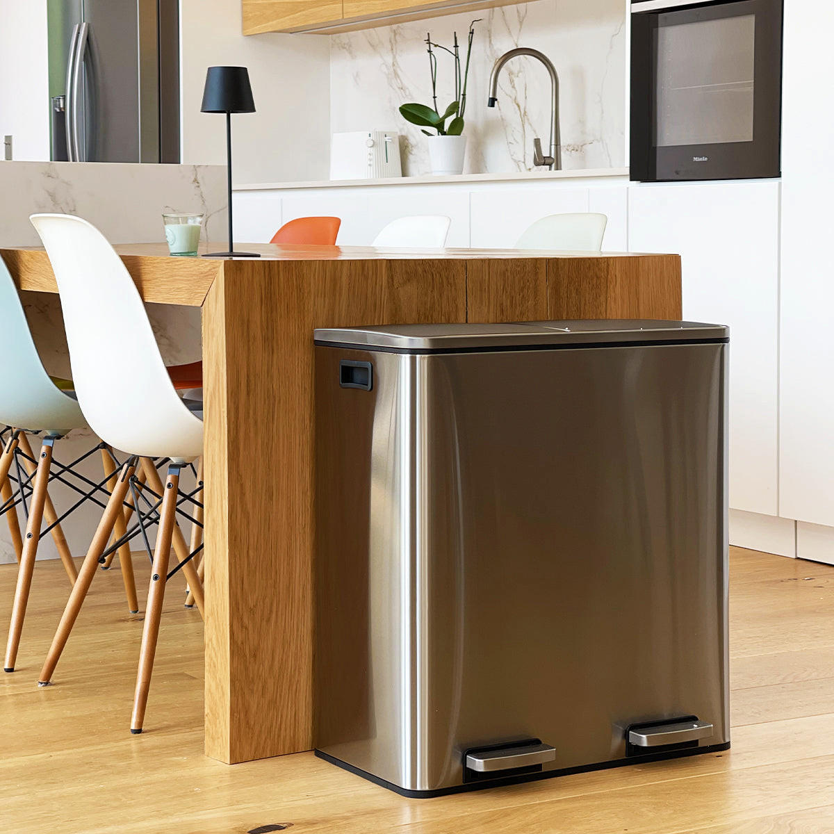 ABFALLEIMER MAJOR silber - Silberfarben, Metall (36/65/60cm) - Kitchen Move