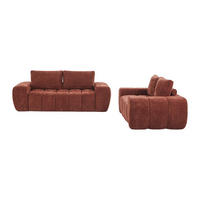 SOFA - 5 Personen - stoff - terracotta Benafo - Terracotta, Textil (190/84/104cm) - Vente-Unique