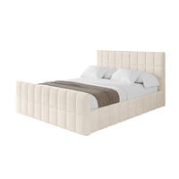 POLSTERBETT mit Bettkasten, Fußteil und Lattenrost, Boxbett mit Matratze H3/H4 - AMEA-Z 200x200 Beige - Creme, Holzwerkstoff/Textil (200/200cm) - ALTDECOR