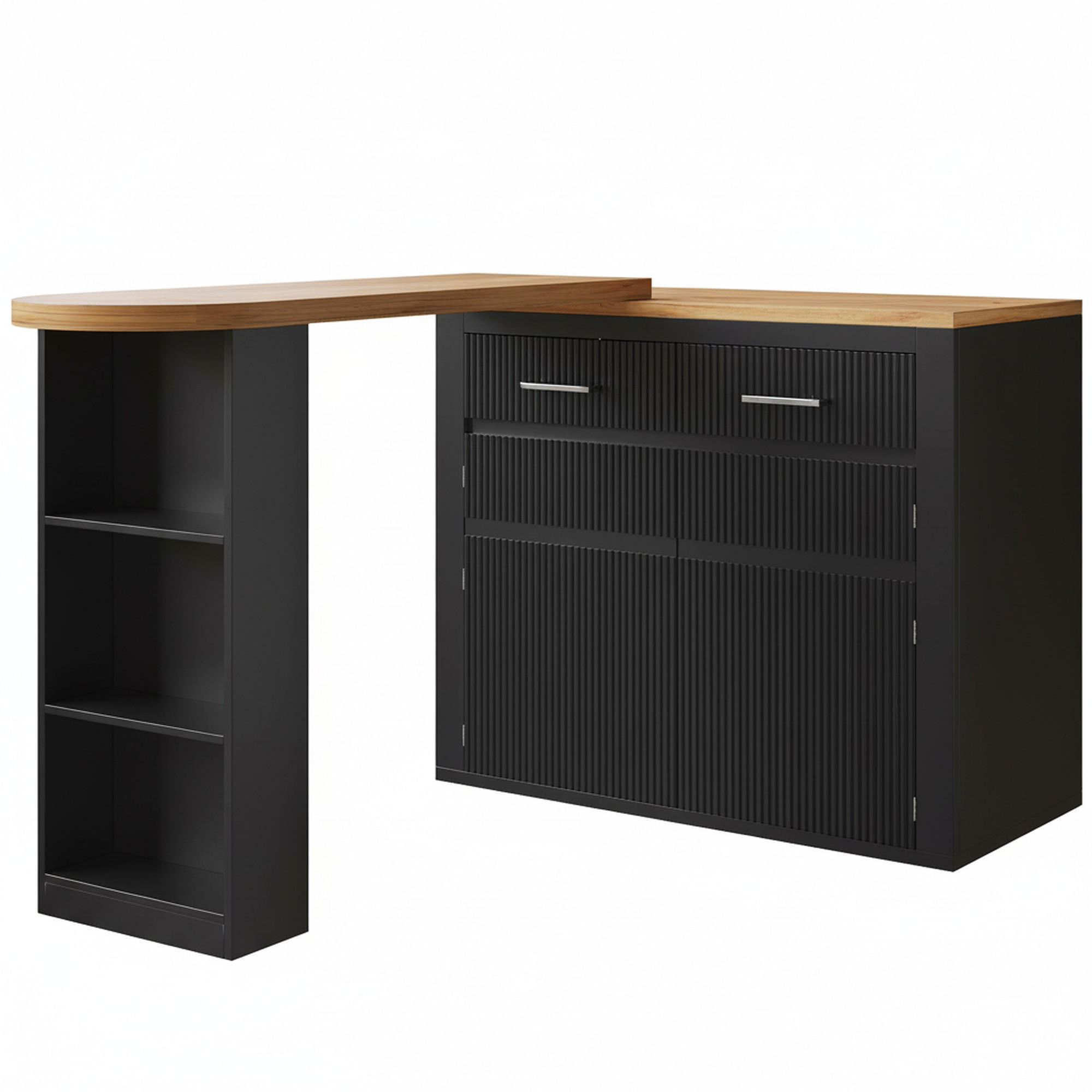 BARTISCH ausziehbar (137-215 cm) in Schwarz - Schwarz, Holzwerkstoff (39/215/102cm) - Urban Meuble