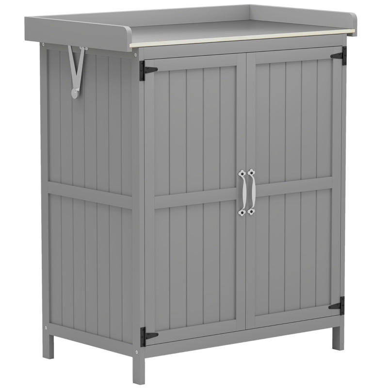 GARTENSCHRANK Arbeitsfläche Grau - Grau, Metall (43/88/74cm) - ComfortXL