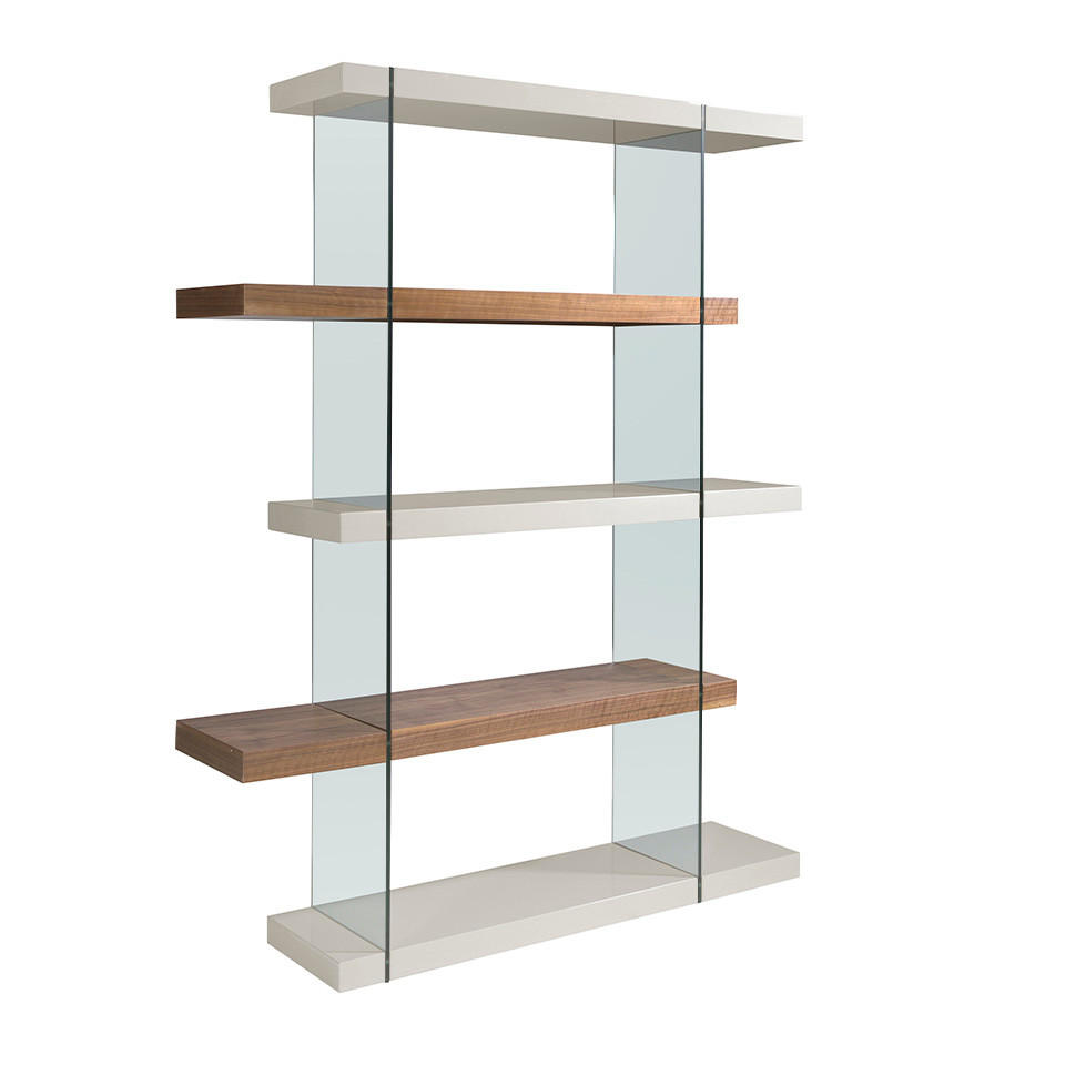 REGAL Walnuss Grau 140/33/180 cm - Walnussfarben/Grau, Holz (160/180/33cm) - ANGEL CERDA