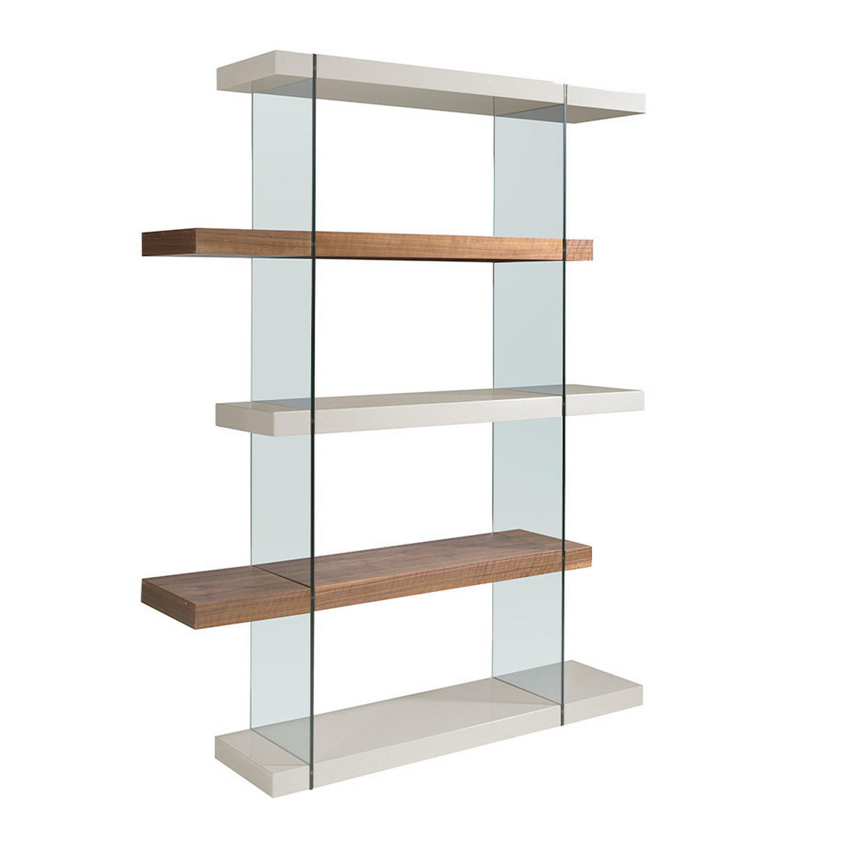 REGAL Walnuss Grau 140/33/180 cm - Walnussfarben/Grau, Holz (160/180/33cm) - ANGEL CERDA