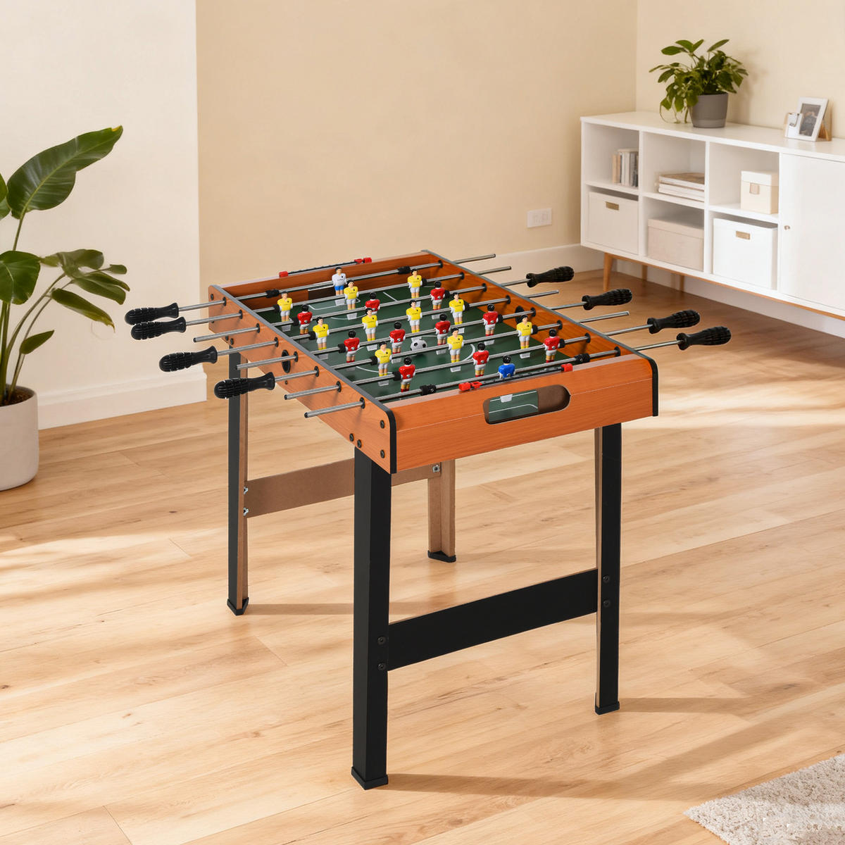 TISCHKICKER DE-10686 mit Edelstahlstangen & kompakten Maßen Schwarz - Naturfarben, Holzwerkstoff (40/84.5cm) - ComfortXL