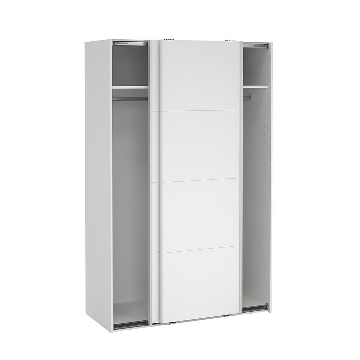 SCHIEBETÜRENSCHRANK, Bergamo, Weiß, Holzwerkstoff, 139 x 67 x 221 cm - Weiß, Holzwerkstoff (139/221/67cm) - ebuy24