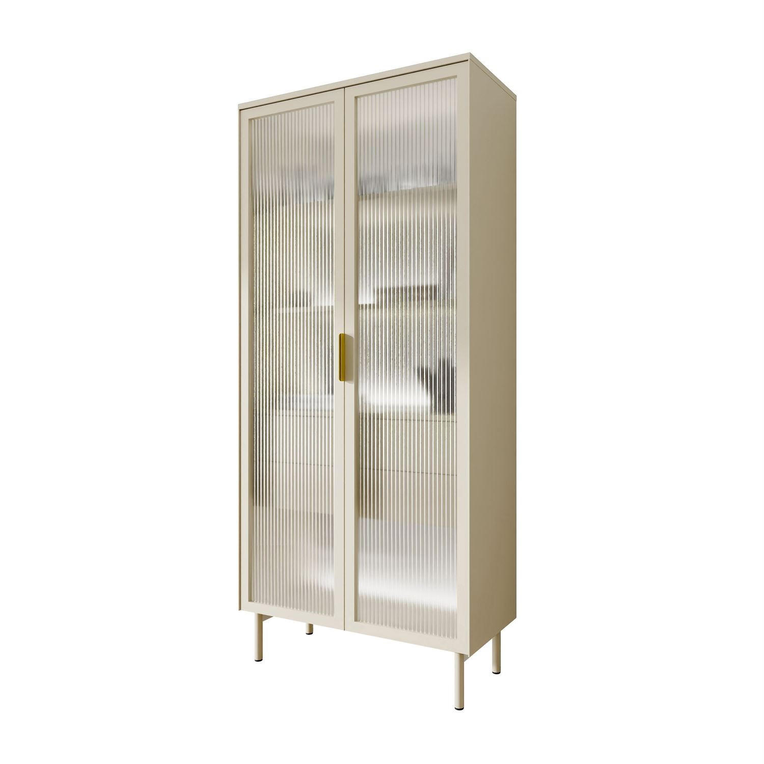 VITRINE LINEA mit LED-Beleuchtung Kaschmir - Kaschmir, Holzwerkstoff (82/195/39cm) - Lookway