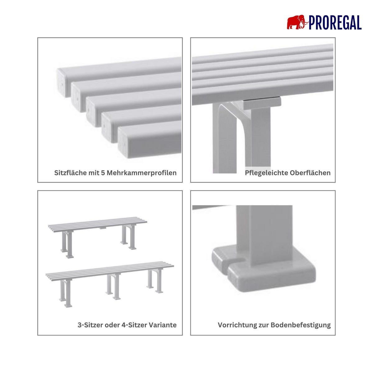 GARTENBANK Kuba 3 Sitzer Grün 42 x 150 x 37 cm Witterungskunststoff & UV Beständiger Kunststoff - Grün, Kunststoff (150/42/37cm) - PROREGAL