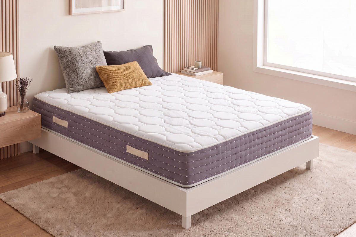 MATRATZE Grand Spring Hotel - 200X200 cm- Härtegrad H3/H4 - Grau, Textil (200/200cm) - Moonia