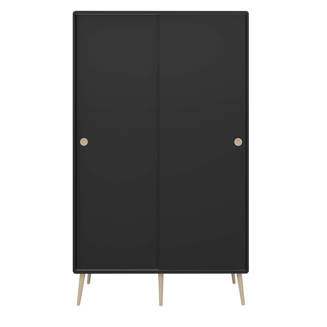 KLEIDERSCHRANK schwarz - Schwarz, Holzwerkstoff (113/190/56cm) - ebuy24