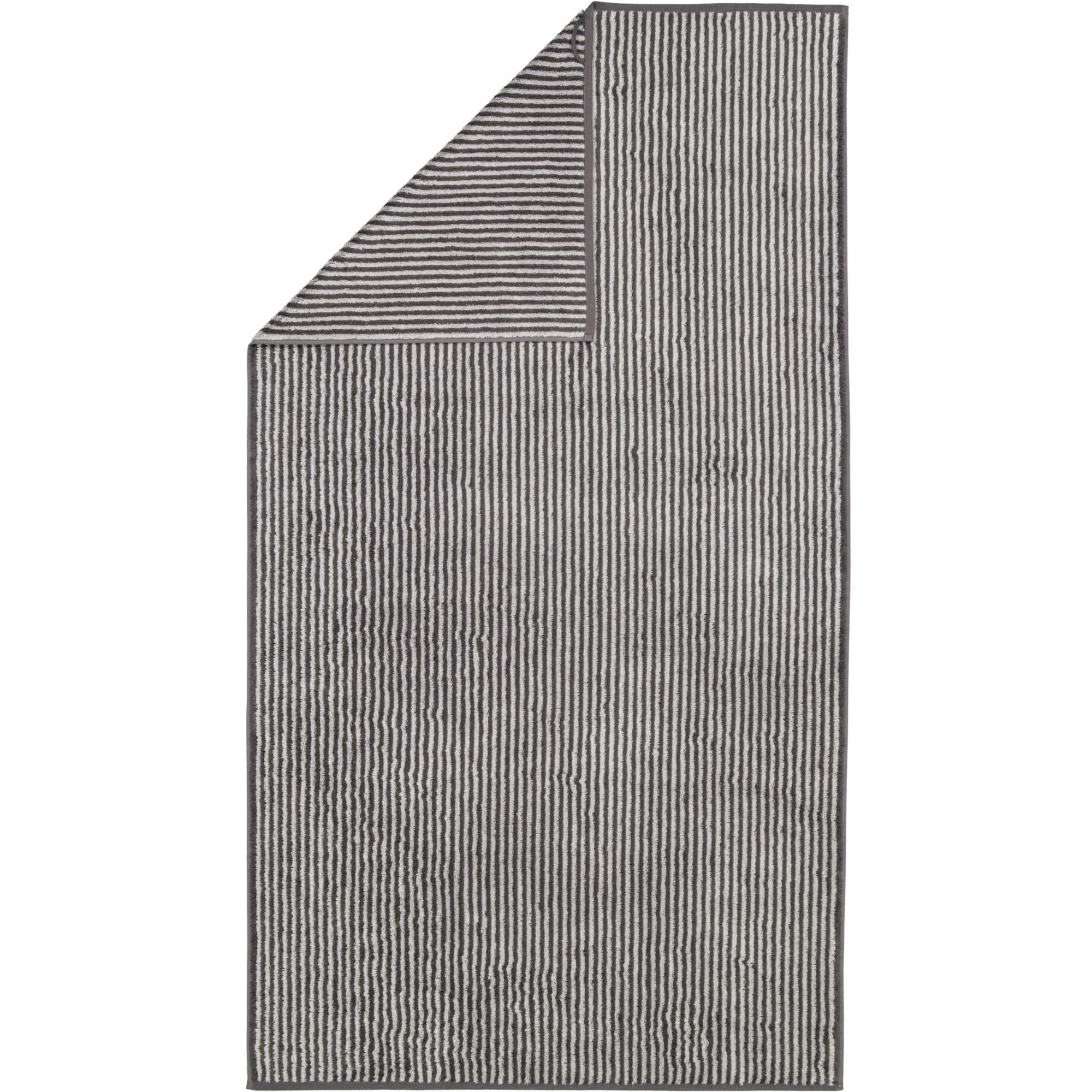 DUSCHTUCH TWO-TONE STRIPES 480 BASALT - 73 - Grau, Textil (80/150cm) - Cawoe