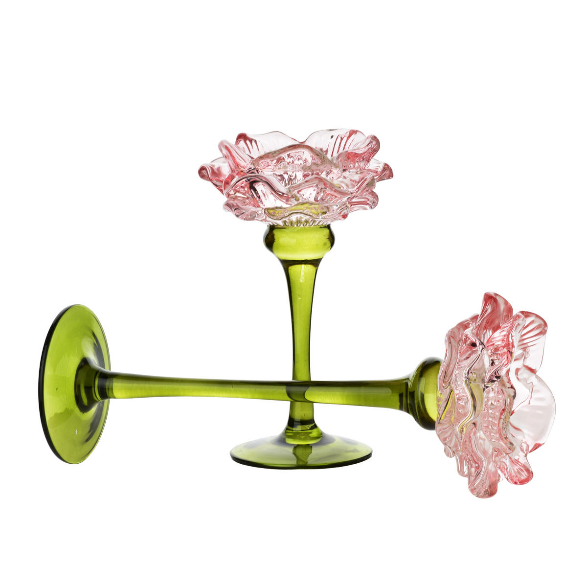 KERZENHALTER Julietta rosa 10/10/24.5 cm Glas - Rosa, Glas (10/24.5/10cm) - Mondex