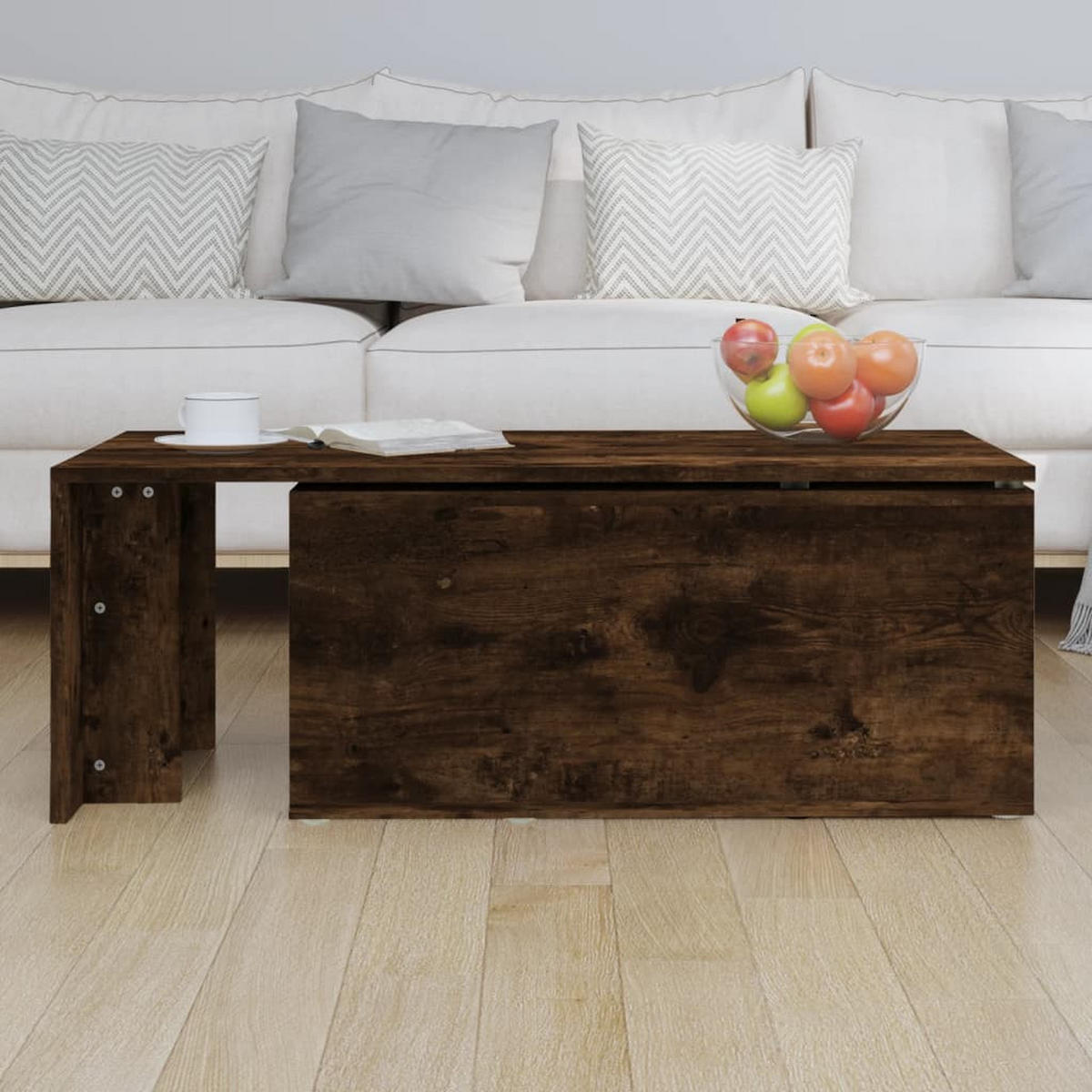 COUCHTISCH Räuchereiche 150x50x35 cm Holzwerkstoff - Mooreichefarben, Holzwerkstoff (50/150/35cm) - furnicato