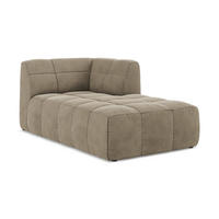 SOFAELEMENT Rechts Samt Stoff Beige - Beige/Schwarz, Holzwerkstoff/Kunststoff (101/77/175cm) - Makamii