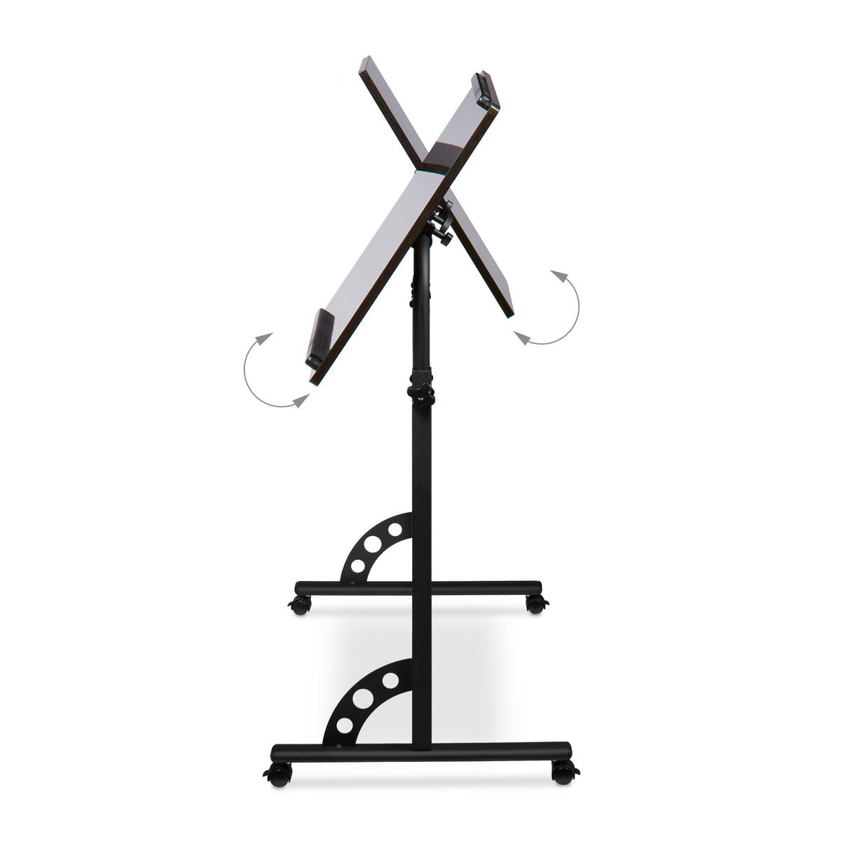 STOLIĆ Crni podesiv po visini - crna, drvni materijal/metal (50/80/110cm) - Relaxdays