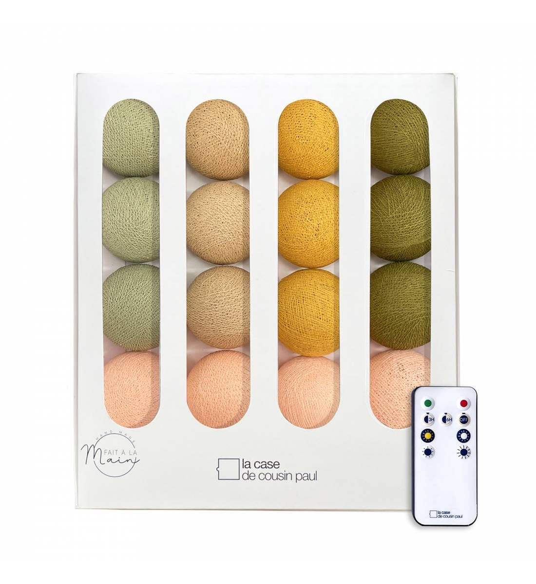 LICHTERKETTE LED Boxen - Venus - Linde - Hellgrün, Textil (165cm) - La case du cousin paul