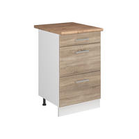 DULAP DE BAZĂ DE BUCĂTĂRIE R-Line, Sonoma/Alb, 50 cm стільниця Золотий дуб - stejar Sonoma/alb, compozit lemnos (50/81.6/60cm) - Vicco