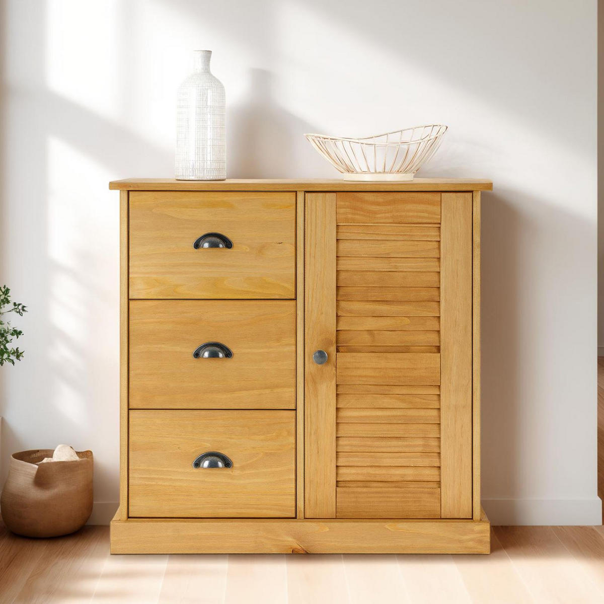 KOMMODE VENETA gebeizt/gewachst - Kieferfarben, Holz (78/75/40cm) - IDIMEX