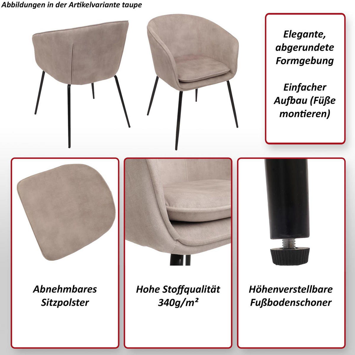 ESSZIMMERSTUHL Grau - Dunkelgrau/Grau, Textil (57/79/53cm) - MCW