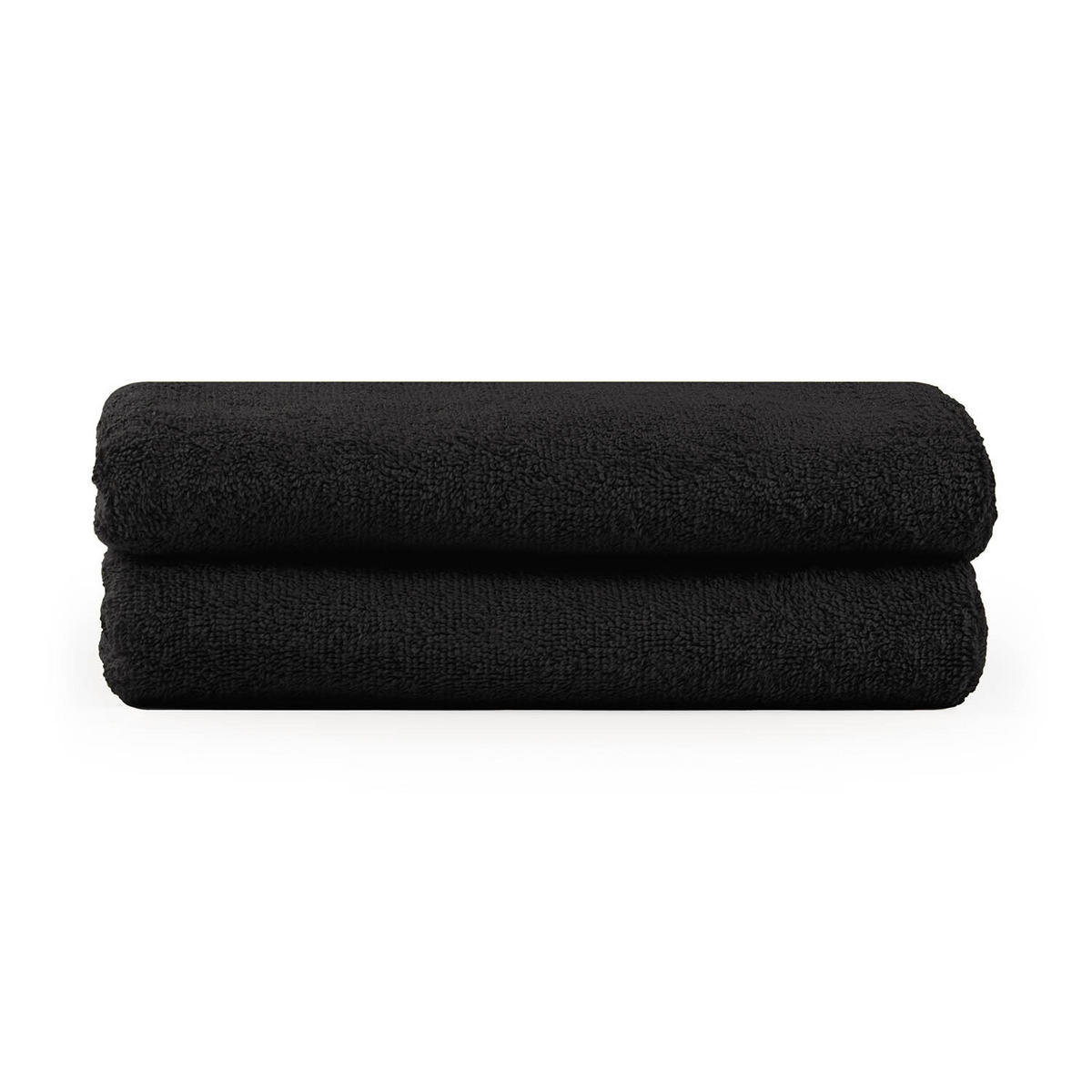 HANDTUCH 2er-Set, 2x Handtuch 50/100 cm, Schwarz - Schwarz, Textil (50/100cm) - Blumtal