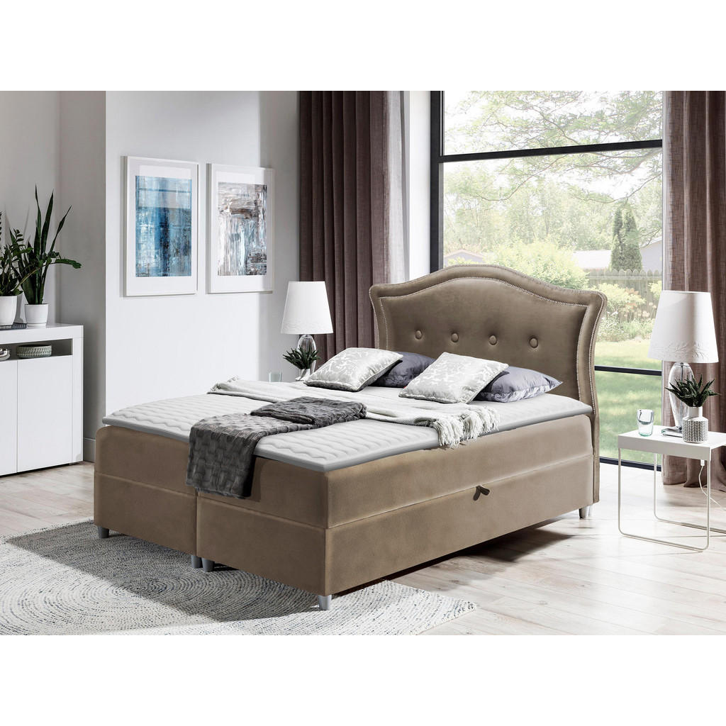 Thumbnail - Mirjan24 Boxbett, Braun, Holz, H3, 180x200 cm, Schlafzimmer, Betten, Boxspringbetten