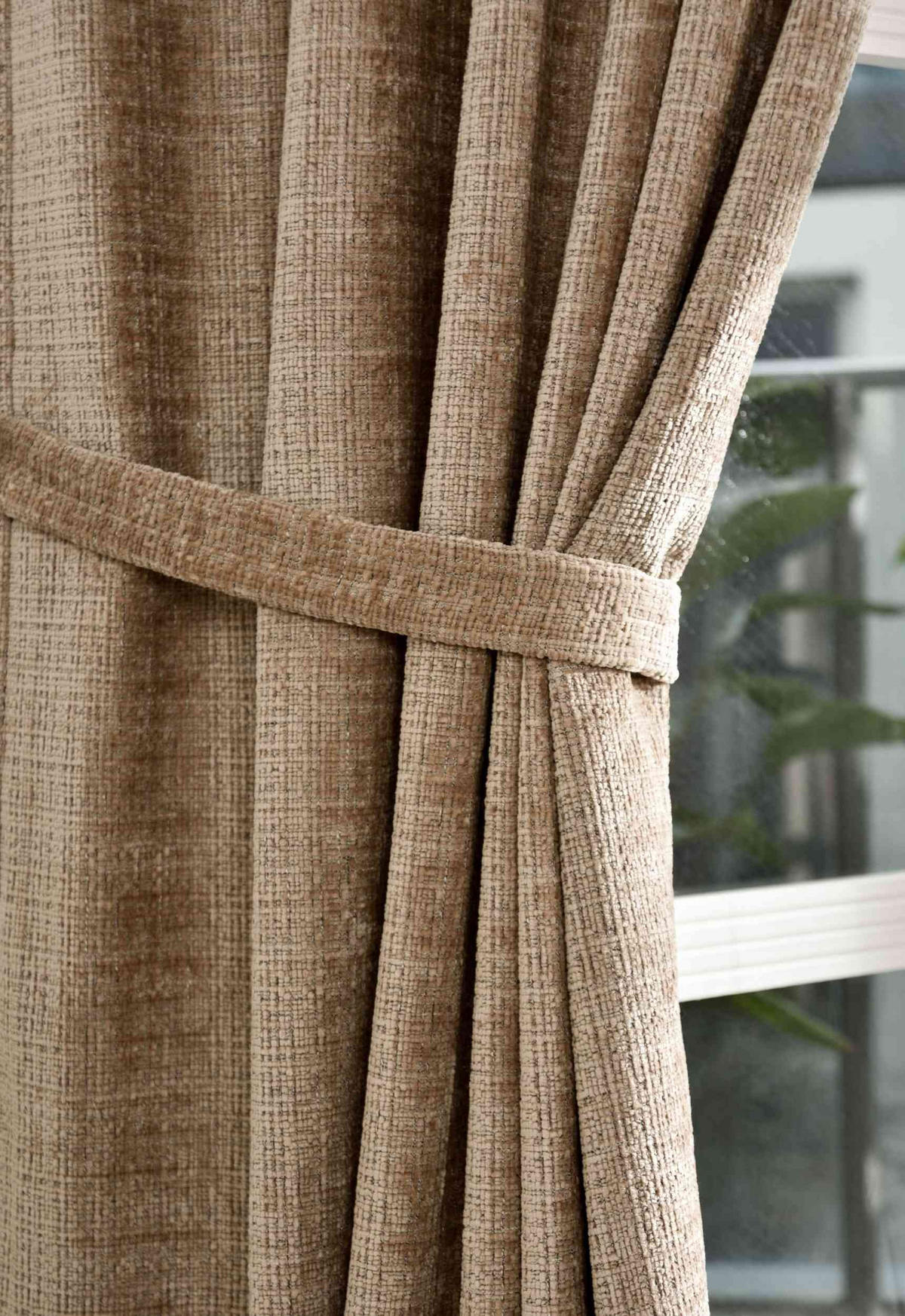 VORHANG Chenille Riga 245x140 cm Taupe - Taupe, Textil (140/245cm) - Gardinenbox