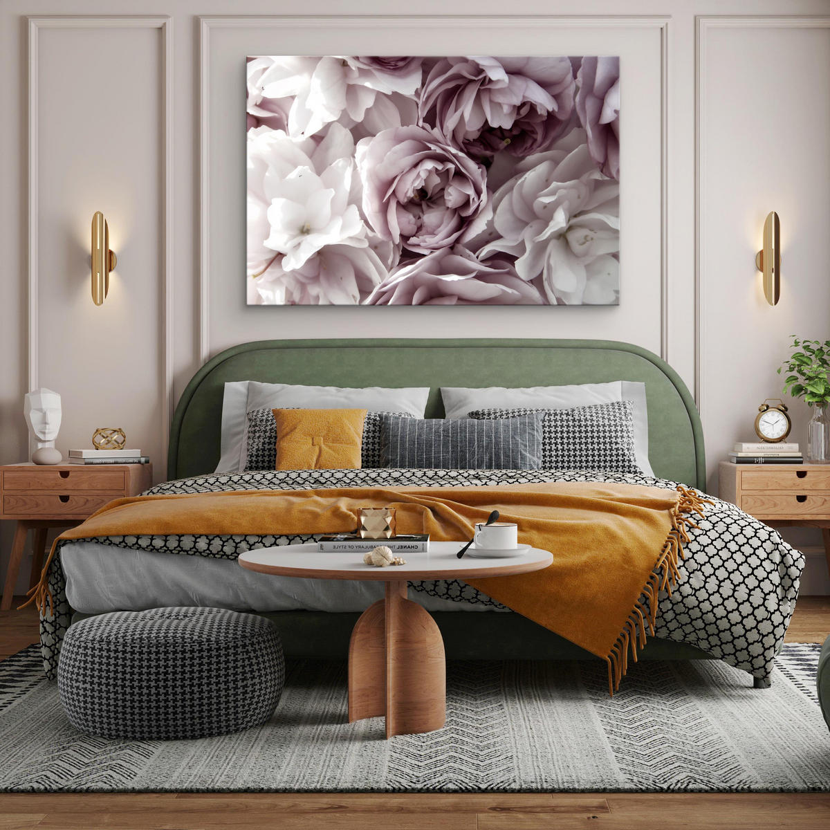 LEINWANDBILD Blumen Pflanzen Natur 3D Effekt 40/30 cm - Rosa/Weiß, Textil (40/30cm) - Muralo